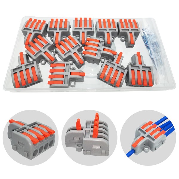 CESFONJER Terminal Block 1-in-4 Au, Electrical Wiring with Connector Fixing