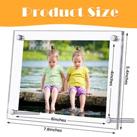 10 Pieces Clear Acrylic Picture Frames Acrylic Photo Frame Desktop Display Double Sided Acrylic Frame Freestanding Floating Frames for Bedroom Living Room Home Office 6 x 4 Inch