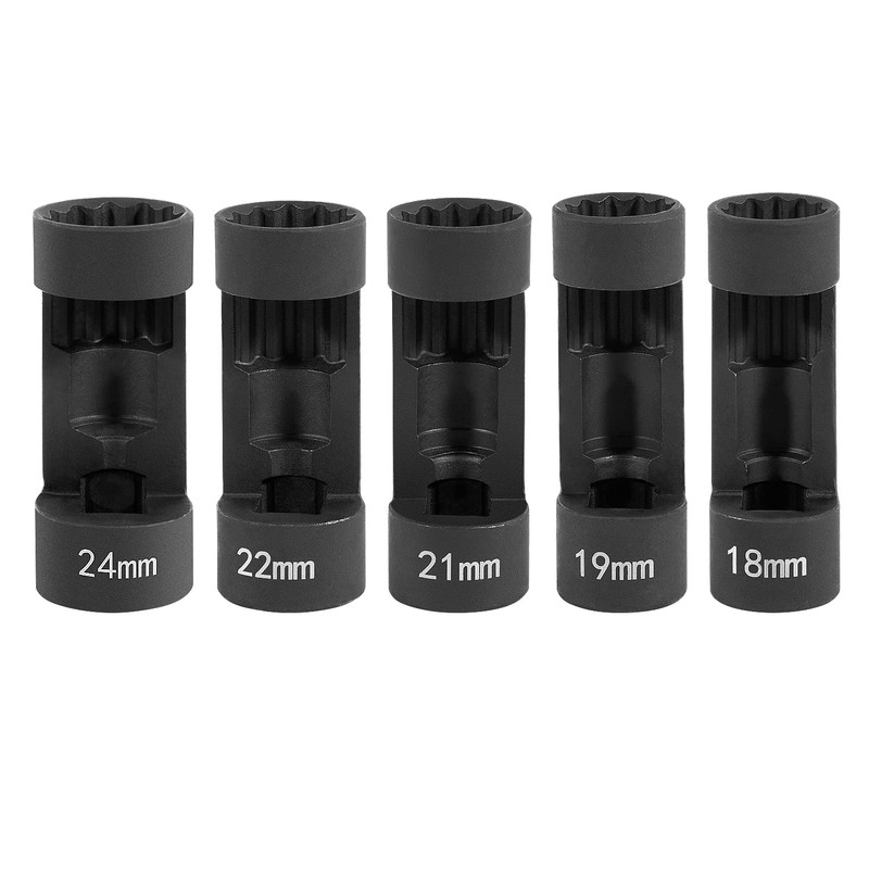 5 Pcs Nut Socket Strut Socket Tool 12 Point 1/2"