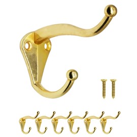 Fuxxer® 6 Classic Iron Hooks Coat Hooks Clothes Hooks Gold