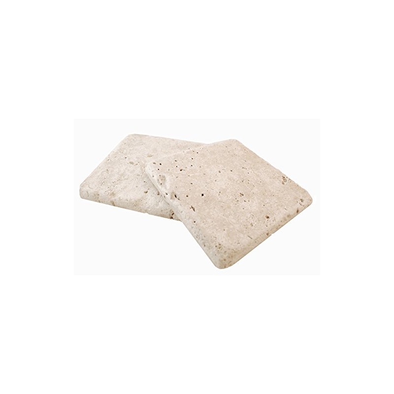 Walnut 4x4 Tumbled Travertine Floor Backsplash 9 Piece Pack