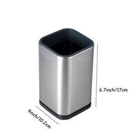 IMEEA Chopstick Stand, Cutlery Holder, Square Shaped, 6.7 inches (17 cm), Stainless Steel, Cutlery Case, Silver