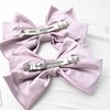 Prettyou Satin Fabric Hairbow Clip Barrettes，Large, layered bow with a