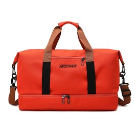 Vllcsla Travel Bag with Shoe Compartment and Wet Bag - 32.2L Sport Holdall Duffle Bag Waterproof Weekend Sports Bag Overnight Bag On Bag On Bag On Hospital Holdalls, orange, Travel bag with shoe