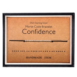 KGBNCIE Morse Code Bracelet 925 Sterling Silver Beads on Silk Cord Secret Message confidence bracelet Gift Jewelry for her