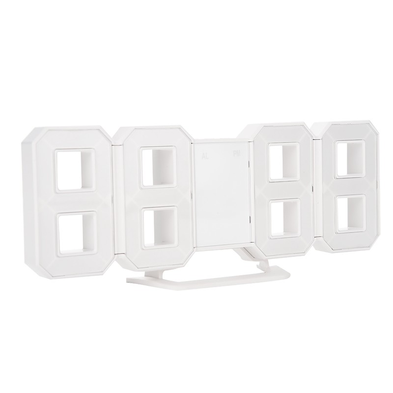 Multi Function Large 3D LED Digital Wall Clock Alarm Snooze