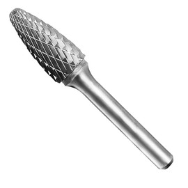 HAUTMEC Ball Nose Tree Tungsten Rotary File Carbide Burr Double Cut for Die Grinder Bit HT0157-MC
