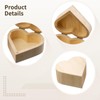 4 PCS Heart Shape Wooden Present Box, Pine Wood Craft