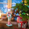 VALICLUD Christmas Nutcrackers Figures Pink Nutcracker Ornament Green Pink Nutcracker