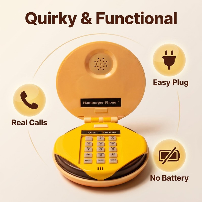 Cartoon Hamburger Landline Phone