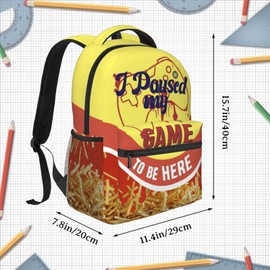 TREKTOTS 15 Inch Yellow Backpack for Boys 8-12, Lightweight Fries School Bookbag with Large Capacity & Padded Ergonomic Back, Ideal for Elementary to Middle School Students