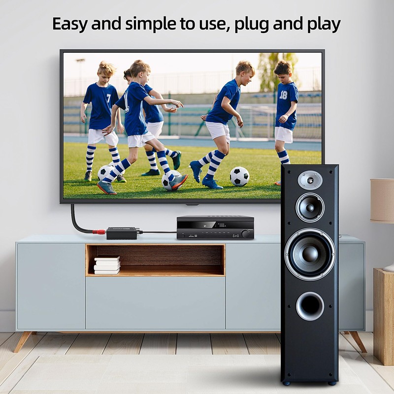 Analog to Digital Audio Converter RCA to Optical with 3.5mm