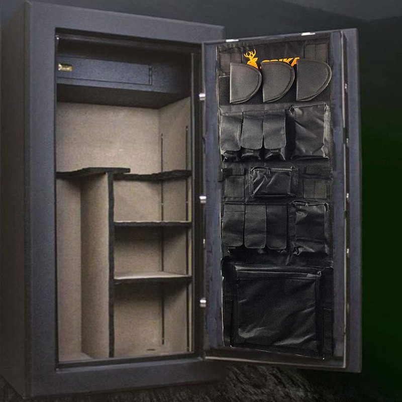 SPIKA Gun Safe Door Organizer,[16W*46H Inch] Panel with Pistol Holster,Ammo