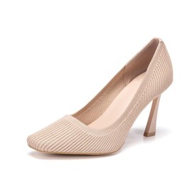 Frank Mully Womens Mid Low Heel Fly Woven Comfortable Fabric Pumps, beige, 38 EU