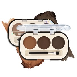 Apooliy 3 Colors Eyebrow Makeup Kit,Long Lasting Brow Palette,Eyebrow Filler Powder with Brow Brush,Professional Eyebrow Contour Palette,Creates Natural Brows
