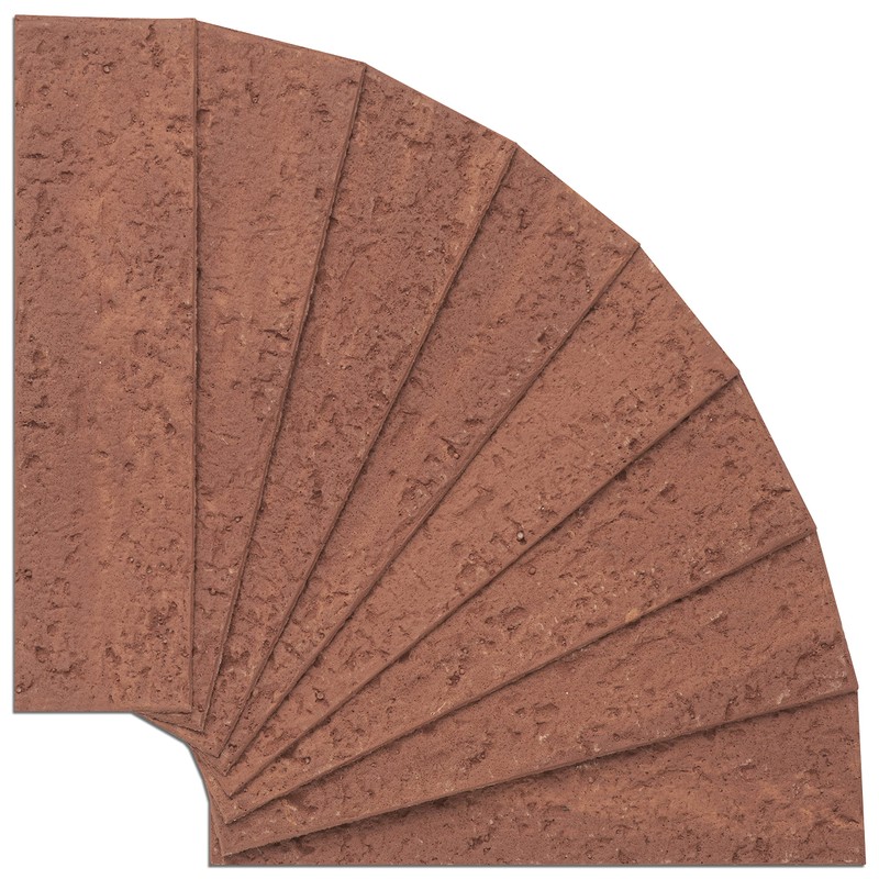 TORURAL 100 Red Faux Brick Wall Tiles, Inorganic Minerals, 3D