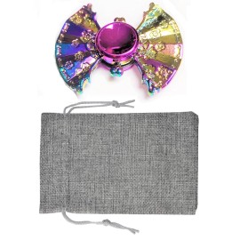 Unbranded Colorful Flower Fan Fidget Spinner w/ Pouch Rainbow Metal Hand Gyro Toy EDC ADHD