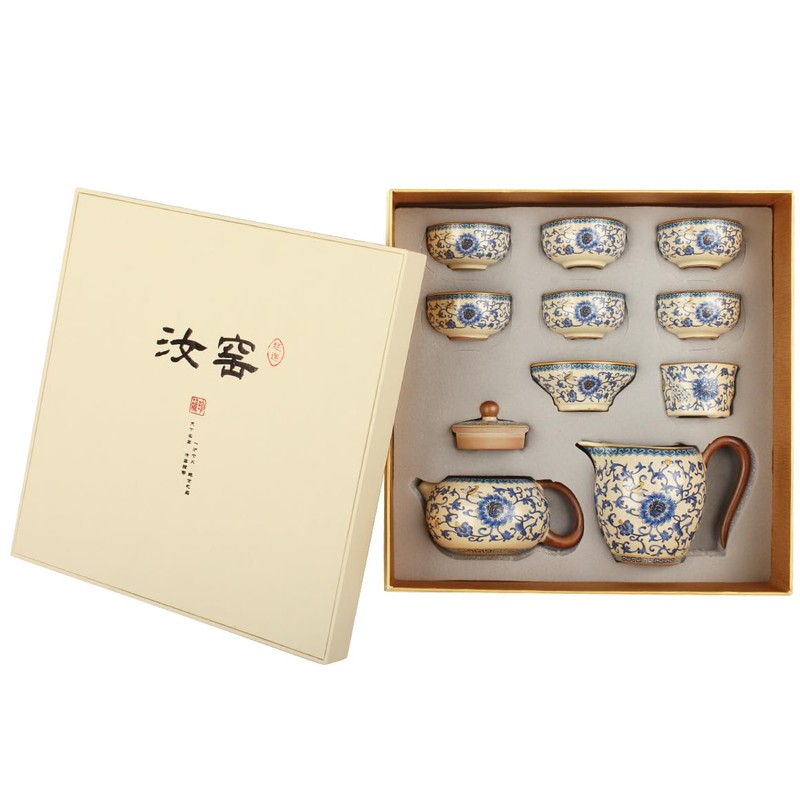 Chinese Tea Pot Sets,10 Pcs Portable Ceramic Cup for Tea,