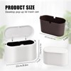 Pinsheng Small Bin with Lid, 2L Trash Desk Bin, Portable