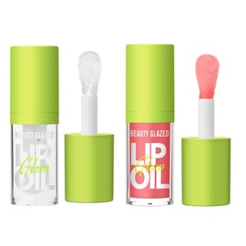 Beauty Glazed Beauty Glazed Big Brush Head Lip Oil, Ultra-Hydrating & Nourishing, Smooth Glossy Finish Lip Glow Oil, Shiny and Vegan Tinted Lip Gloss, Non-Sticky Formula (2, 101# MEET & 102# KISS)