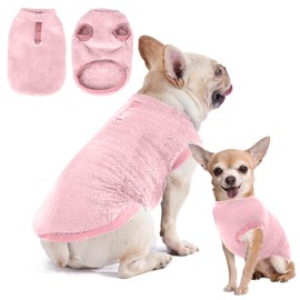 Dog Jumper, Dog Coat, Fleece for Small Dogs, Fleece Jumper for Small Dogs, Cat Jumper, Fleece Jacket, Dog Clothes for Chihuahua, French Bulldog (Pink, XL)