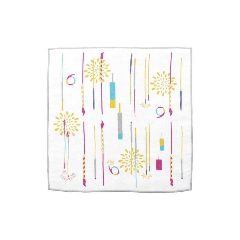濱文様 和たおるセミウォッシュ（タオルハンカチ） たのしい花火