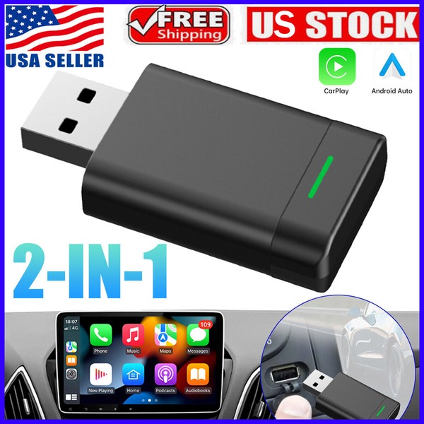2in1 Wireless CarPlay Adapter for Apple, Plug & Play Low