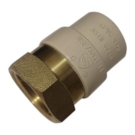 XFITTING CPVC Transition Coupling, 3/4 inch CPVC x 3/4 inch FNPT, Pack of 2