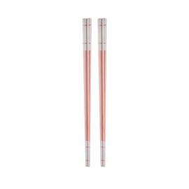 Reusable Stainless Steel Chopsticks,Dishwasher Safe , Easy to Use(2 PCS,Rose gold)