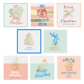 Easykart 200 Golden Christmas Name Tags Stickers in Sheets, 2 x3 Inch for Envelope Seals, Gifting, Decoration and Kids Activities (1 Pack)