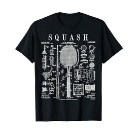 Squash Player Ball Court Racket Sports Vintage Patent Print T-Shirt