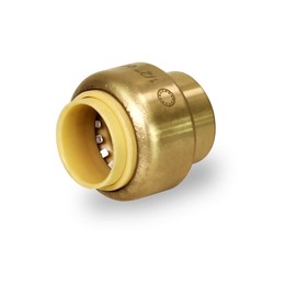 Pushlock UPSE12 Plug End Cap Pipe Fitting Push to Connect Pex Copper, CPVC, 1/2 Inch, Brass