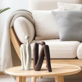 BANOMII - Sujetalibros decorativos para libros pesados, soportes para libros de estatua de pensador para estantes y computadora de oficina, decoración abstracta y estética, decoración moderna de