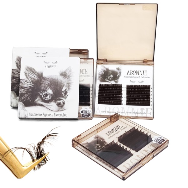 ABONNIE 12 Rows Chocolate Brown Eyelash Extensions Premium Cashmere Matte