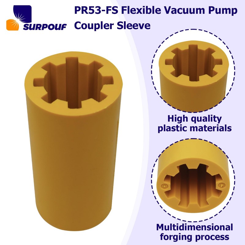 SURPOUF PR53-FS Flexible Vacuum Pump Coupler Sleeve, Flexible Drive Section,Yellow