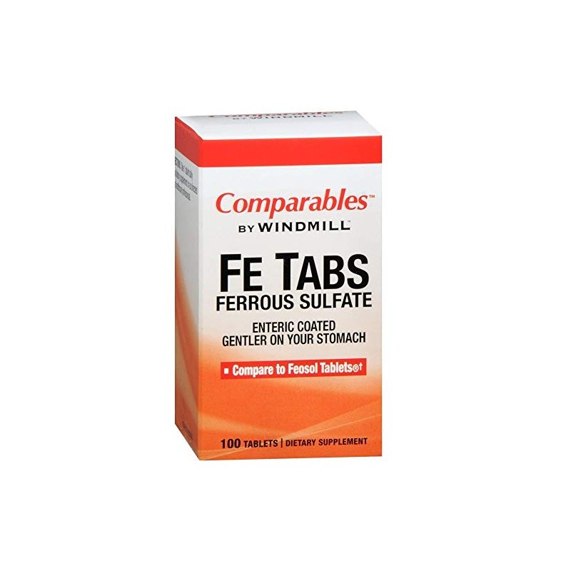 Comparables By Windmill Fe Tabs Ferrous Sulfate Tablets 100 Tablets