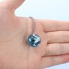 Yheakne Blue Sky White Cloud Necklace Choker Blue Round Pendant