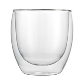 Restaurantware-Forma Professional 8.5 Ounce Double Wall Coffee Cups, 2 Insulated Latte Glasses - Dishwashable, Reusable, Clear Glass Beverage Cups, Freezable, For Hot Or Cold Beverages