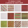 24 Sheets Christmas Pattern Paper, 11.81x11.81 Inch Double-Sided Xmas Craft