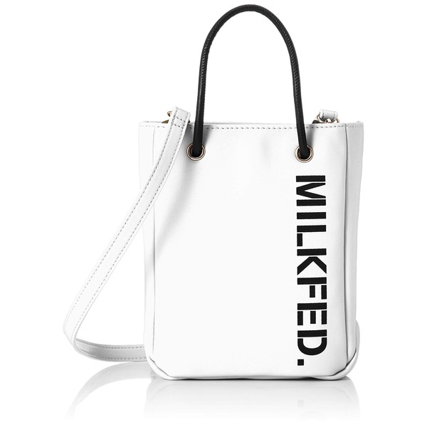 Milkfed 103203053004 Tote Bag FAUX LEATHER MINI SHOULDER TOTE, white