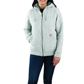 Carhartt Women's Plus Size Relaxed Fit Midweight Sherpa-Lined Full-Zip Sweatshirt, Asphalt Heather NEP