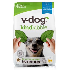 V-dog Vegan Kibble Dry Dog Food (24 LB) | Plant Based Protein with Added Taurine for Sensitive Stomach and Skin | Adult Dog Food | Vegetarian Superfood | Made in US