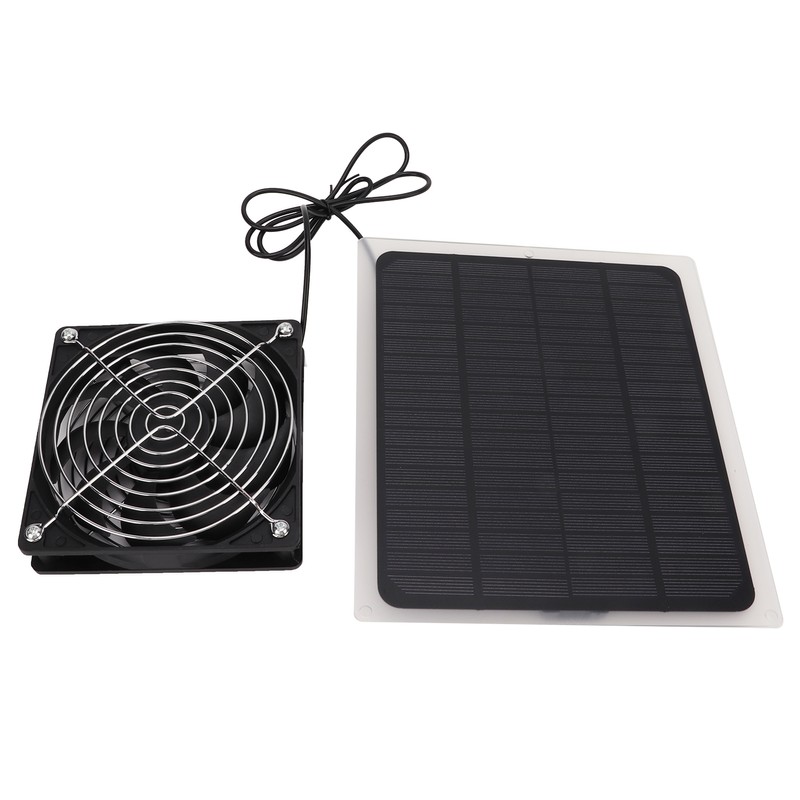 10W Solar Panel Fan Kit Waterproof Cooling Ventilator for Dog