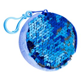 Rumyve Mini Kids Coin Wallet Glitter, Reversible Glitter Bag Portable Storage Tool, Zipper Open Coin Bag, Mini Jewelry Bag Glitter Coin Purse, Birthday Gift for Kids and Women (Navy Blue)