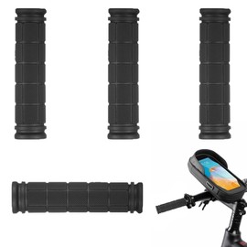 4Pcs Non-Slip Bike Handlebar Grips - Rubber Mountain Bike Grips for MTB, BMX, Scooters & More (Black Set)​