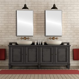 OVALCREST - 16" x 20" Clare Rectangle Frameless Mirror with Beveled Edge, Distortion-Free Glass | Sleek Home Décor, Modern Wall Mirrors for Bathrooms, Bedrooms & Living Spaces – Easy Installation