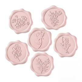 72 Pcs Wax Seal Stickers Flower Rose Envelope Stickers, Light Pink