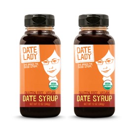 Date Lady Date Syrup 12 Ounce Squeeze Bottles | (2-Pack) | Organic, Vegan, Paleo, Gluten-free & Kosher | Sugar Substitute | More Nutrition Than Maple Syrup or Honey