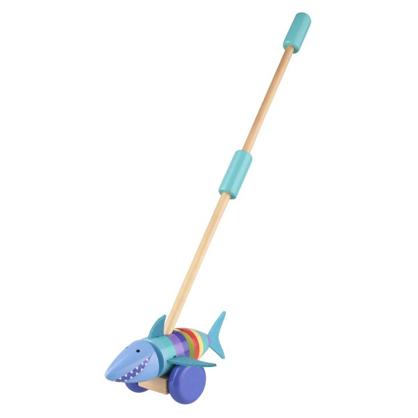 Orange Tree Toys: Push Along: Shark - Wooden Toy, Toddler