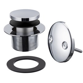 Uni-Green Tub Drain 1-1/2" Coarse Thread with Overflow Faceplate, Tip-Toe Style, Polished Chrome (2-Hole)